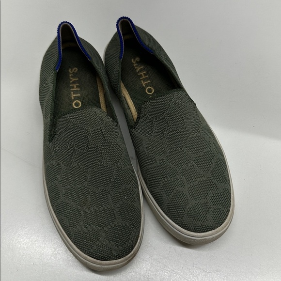 Rothys Sneakers Slip On Athletic Shoes Washable Snake Animal Print Green Size 6 - Picture 2 of 8